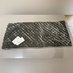 BELLE NOTTE Silk Velvet Quilted Lumbar pillow cover in Fog